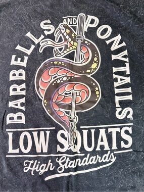 Barbells and Ponytails Snake Eyes Crop T